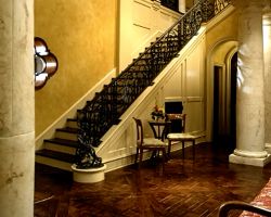 Tuscan Style Beach Villa Grand Staircase Railing