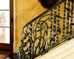 Tuscan Style Beach Villa Interior Staircase Railing and Newel