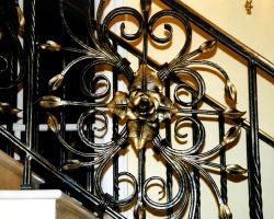 Traditional Gilded Rose Stair Railing